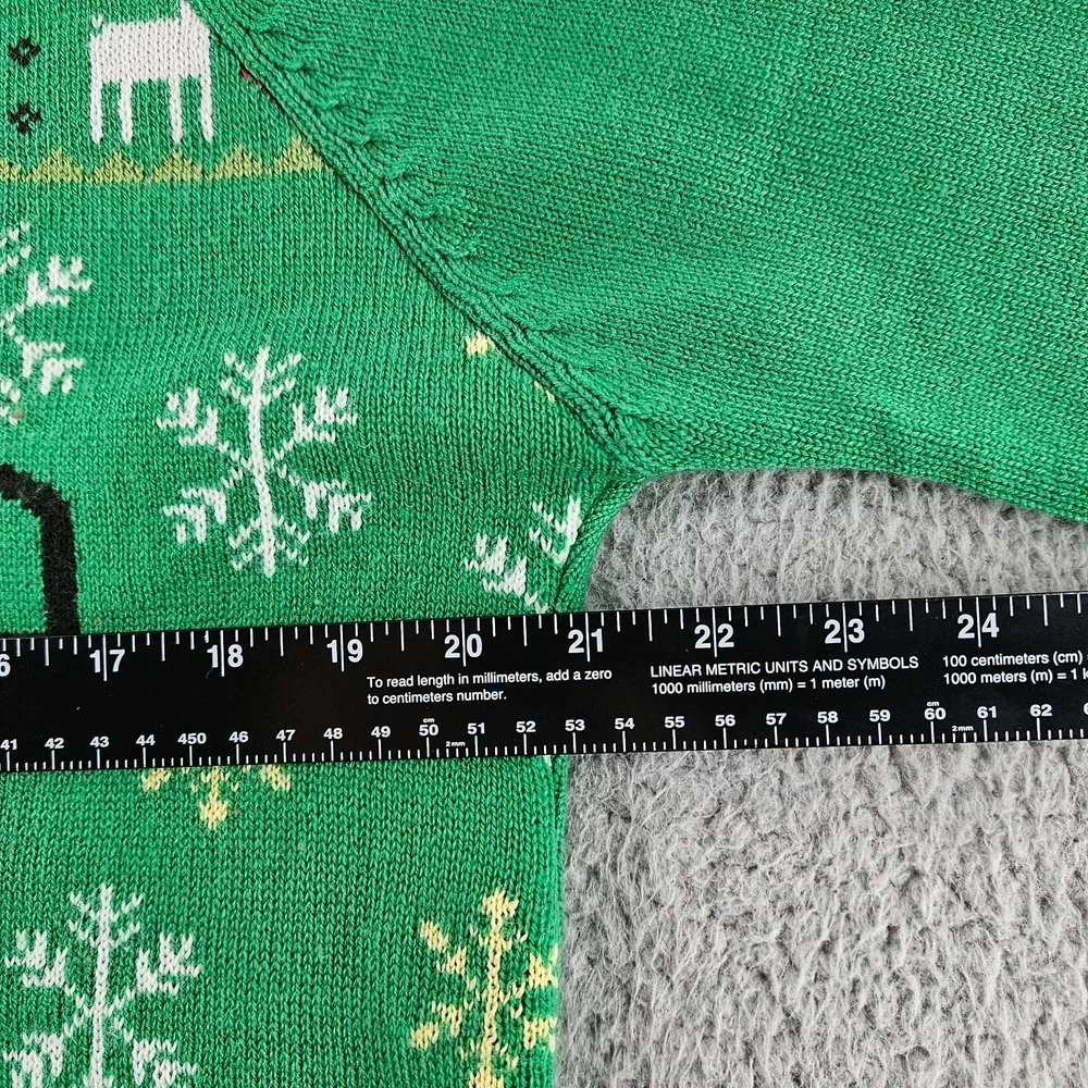 Elf‎ Ugly Christmas Sweater Womens XXL Green Holiday  Tacky Knit Snowflake Buddy